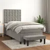 Image de vidaXL Lit à sommier tapissier et matelas Gris clair 80x200 cm Velours