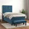 Image de vidaXL Sommier à lattes de lit et matelas Bleu foncé 80x200 cm Velours