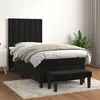 Image de vidaXL Sommier à lattes de lit avec matelas Noir 90x190 cm Velours