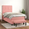 Image de vidaXL Sommier à lattes de lit avec matelas Rose 100x200 cm Velours