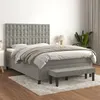 Image de vidaXL Sommier à lattes de lit et matelas Gris clair 140x190cm Velours