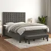 Image de vidaXL Lit à sommier tapissier et matelas Gris foncé 140x190cm Velours