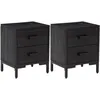 Image de vidaXL Vidaxl Tables De Chevet 2 Pcs Noir 36x30x45 Cm Bois De Pin Massif