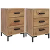 Image de vidaXL Vidaxl Tables De Chevet 2 Pcs 36x30x54 Cm Bois De Pin Massif