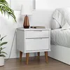 Image de vidaXL Table de chevet MOLDE Blanc 40x35x48 cm Bois de pin massif350496