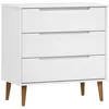 Image de vidaXL Vidaxl Commode Molde Blanc 80x40x80 Cm Bois De Pin Massif