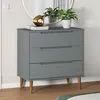 Image de vidaXL Commode MOLDE Gris 80x40x80 cm Bois de pin massif350506