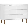 Image de vidaXL Vidaxl Commode Blanc 113x40x80 Cm Bois De Pin Massif
