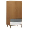 Image de Garde-robe MOLDE Marron 90x55x175 cm Bois massif de pin vidaXL vidaXL