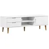 Image de vidaXL Meuble TV Blanc 158x40x49 cm Bois de pin massif