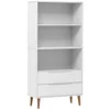 Image de vidaXL BibliothÃ¨que MOLDE Blanc 85x35x170,5 cm Bois massif de pin