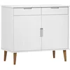 Image de vidaXL Buffet Blanc 90x40x80 cm Bois massif de pin