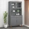Image de vidaXL Dessus de buffet MOLDE Gris 90x35x100 cm Bois massif de pin350551