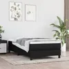 Image de vidaXL Sommier à lattes de lit et matelas Noir 80x200 cm Tissu