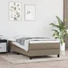 Image de vidaXL Sommier à lattes de lit avec matelas Taupe 90x200 cm Tissu