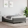 Image de vidaXL Lit Ã  sommier tapissier avec matelas Gris foncÃ© 120x200cm Tissu