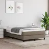 Image de vidaXL Sommier à lattes de lit avec matelas Taupe 120x200 cm Tissu