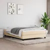 Image de vidaXL Lit Ã  sommier tapissier avec matelas CrÃ¨me 140x190 cm Tissu