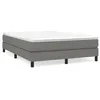 Image de vidaXL Lit Ã  sommier tapissier avec matelas Gris foncÃ© 140x200cm Tissu