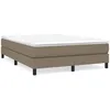 Image de vidaXL Vidaxl Lit À Sommier Tapissier Avec Matelas Taupe 160x200 Cm Tissu