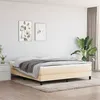 Image de vidaXL Sommier à lattes de lit avec matelas Crème 180x200 cm Tissu3144098
