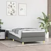 Image de vidaXL Sommier à lattes de lit avec matelas Gris foncé 90x200 cm Tissu