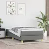 Image de vidaXL Sommier à lattes de lit avec matelas Gris foncé 100x200cm Tissu