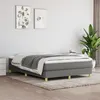 Image de vidaXL Sommier à lattes de lit avec matelas Gris foncé 140x190cm Tissu3144168