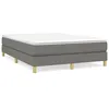 Image de vidaXL Lit Ã  sommier tapissier avec matelas Gris foncÃ© 140x200cm Tissu