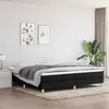 Image de vidaXL Sommier à lattes de lit avec matelas Noir 200x200 cm Tissu