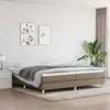 Image de vidaXL Sommier à lattes de lit avec matelas Taupe 200x200 cm Tissu