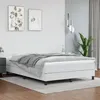 Image de vidaXL Sommier à lattes de lit avec matelas Blanc 140x190cm Similicuir