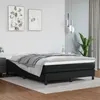 Image de vidaXL Sommier à lattes de lit avec matelas Noir 140x200 cm Similicuir