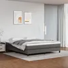Image de vidaXL Sommier à lattes de lit avec matelas Gris 160x200 cm Similicuir