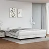 Image de vidaXL Sommier à lattes de lit avec matelas Blanc 200x200cm Similicuir