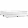 Image de vidaXL Lit Ã  sommier tapissier avec matelas Blanc 200x200cm Similicuir