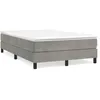 Image de vidaXL Lit Ã  sommier tapissier et matelas Gris clair 120x200cm Velours