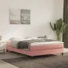 Image de vidaXL Sommier à lattes de lit avec matelas Rose 140x190 cm Velours