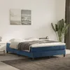 Image de vidaXL Sommier à lattes de lit et matelas Bleu foncé 140x200cm Velours