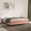 Image de vidaXL Sommier à lattes de lit avec matelas Rose 160x200 cm Velours