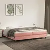 Image de vidaXL Sommier à lattes de lit avec matelas Rose 200x200 cm Velours