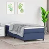 Image de vidaXL Sommier à lattes de lit avec matelas Bleu 90x190 cm Tissu