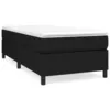 Image de vidaXL Lit Ã  sommier tapissier avec matelas Noir 100x200 cm Tissu