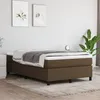 Image de vidaXL Lit Ã  sommier tapissier avec matelas Marron foncÃ© 120x200 cm