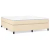 Image de vidaXL Lit Ã  sommier tapissier avec matelas CrÃ¨me 160x200 cm Tissu