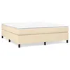Image de vidaXL Lit Ã  sommier tapissier avec matelas CrÃ¨me 180x200 cm Tissu