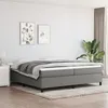 Image de vidaXL Sommier à lattes de lit avec matelas Gris foncé 200x200cm Tissu