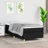 Image de vidaXL Sommier à lattes de lit avec matelas Noir 90x190 cm Tissu