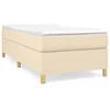 Image de vidaXL Lit Ã  sommier tapissier avec matelas CrÃ¨me 90x200 cm Tissu