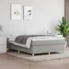 Image de vidaXL Lit Ã  sommier tapissier avec matelas Gris clair 140x190cm Tissu